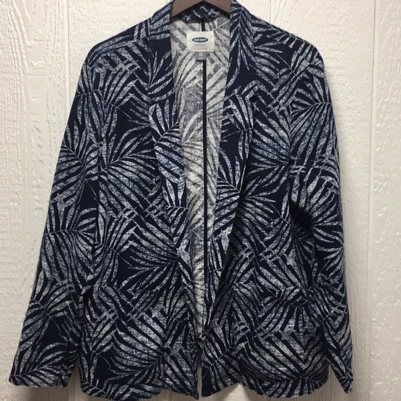 Open Front Linen Blazer - Picture 2 of 4